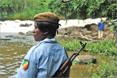 11a. Police woman - part of our security for the day, even on a 5km walk through jungle to a waterfall